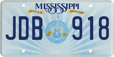 MS license plate JDB918