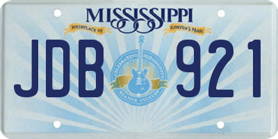 MS license plate JDB921