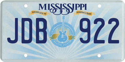 MS license plate JDB922