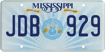 MS license plate JDB929