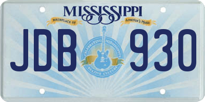 MS license plate JDB930