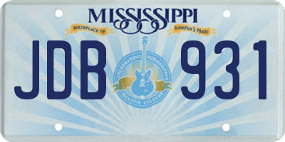MS license plate JDB931