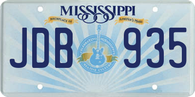 MS license plate JDB935