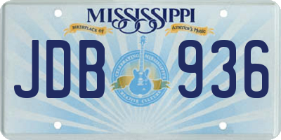 MS license plate JDB936