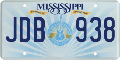 MS license plate JDB938