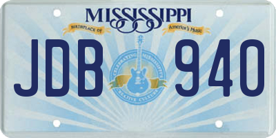 MS license plate JDB940