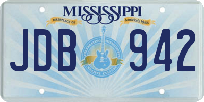 MS license plate JDB942
