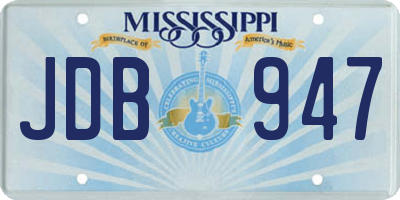 MS license plate JDB947