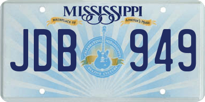MS license plate JDB949