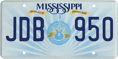 MS license plate JDB950