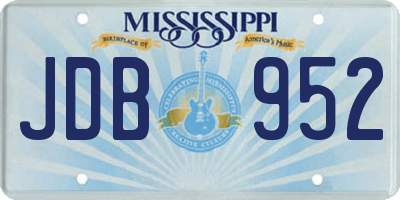 MS license plate JDB952