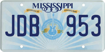 MS license plate JDB953