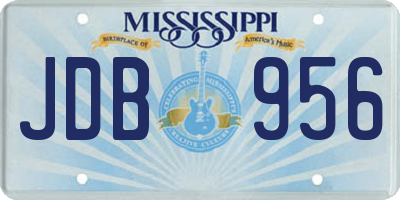MS license plate JDB956