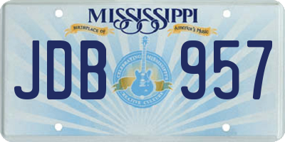 MS license plate JDB957