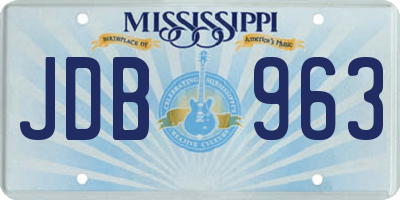 MS license plate JDB963