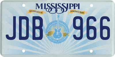 MS license plate JDB966