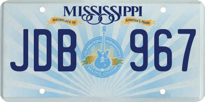 MS license plate JDB967