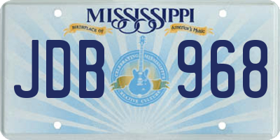MS license plate JDB968