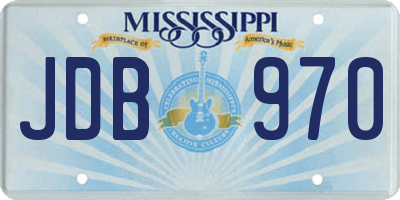 MS license plate JDB970