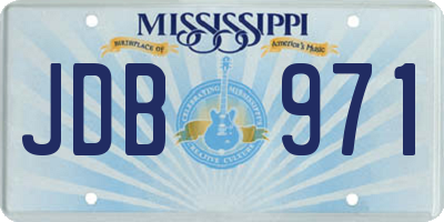 MS license plate JDB971