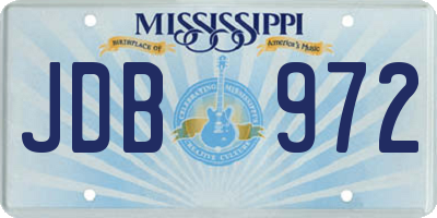 MS license plate JDB972