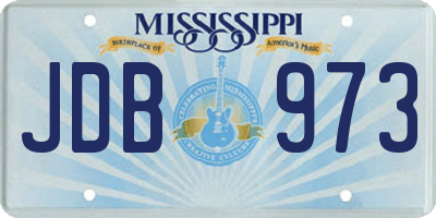 MS license plate JDB973