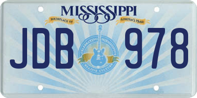 MS license plate JDB978