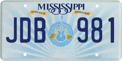 MS license plate JDB981