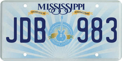 MS license plate JDB983