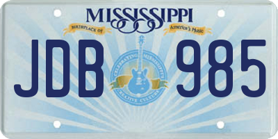 MS license plate JDB985