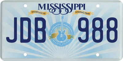 MS license plate JDB988