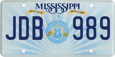 MS license plate JDB989