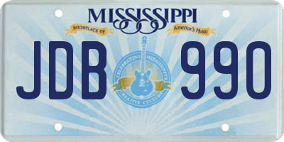 MS license plate JDB990