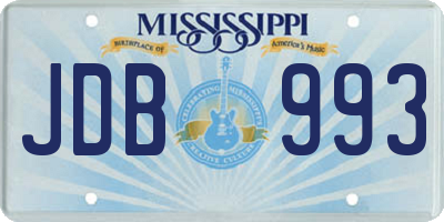MS license plate JDB993