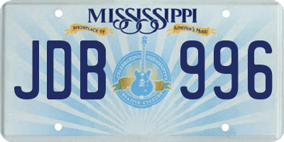 MS license plate JDB996