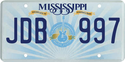 MS license plate JDB997