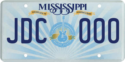 MS license plate JDC000