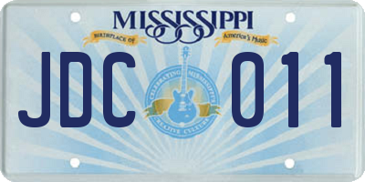 MS license plate JDC011