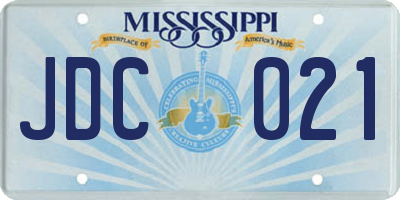 MS license plate JDC021