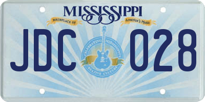 MS license plate JDC028