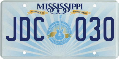 MS license plate JDC030