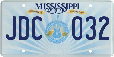 MS license plate JDC032