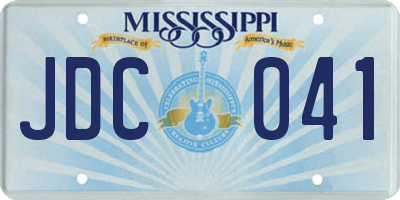 MS license plate JDC041