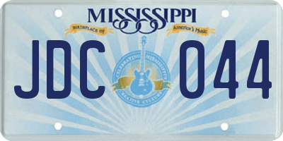 MS license plate JDC044