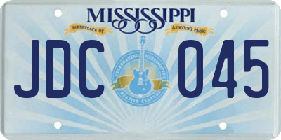 MS license plate JDC045