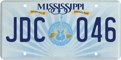 MS license plate JDC046