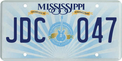 MS license plate JDC047