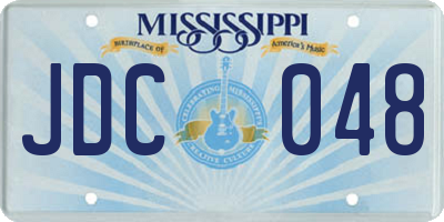 MS license plate JDC048