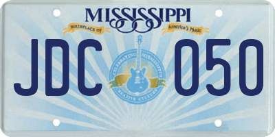 MS license plate JDC050