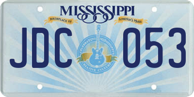 MS license plate JDC053